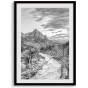 Black and White Zion Canyon Print Set