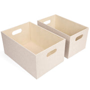 Linen-Weave Fabric Storage Bin