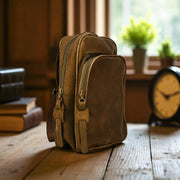 Treated Leather Crossbody Sling Bag