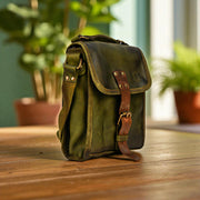 Treated Bovine Leather Crossbody Satchel