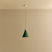Dark Green Cone LED Pendant with Sphere III Bulb