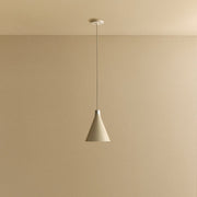 Oyster White Cone Pendant with Sphere III LED Bulb