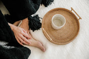 Cable-Knit Pom Pom Throw Blanket