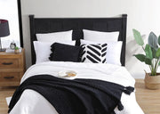 Cable-Knit Pom Pom Throw Blanket