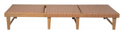 Woven Strap Acacia Outdoor Chaise — close-up of label and production detail