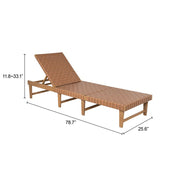 Woven Strap Acacia Outdoor Chaise — additional product view 14