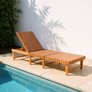 Woven Strap Acacia Outdoor Chaise — alternate view or variant option