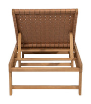 Woven Strap Acacia Outdoor Chaise — packaging and unboxing view