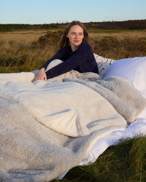 Faux Fur Bamboo-Backed Comforter – comforters (view 3) | Roost & Roam