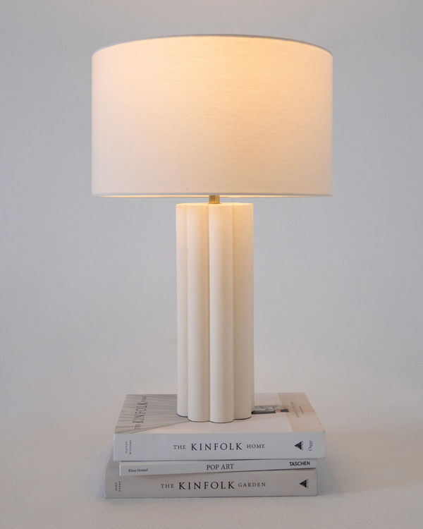 Fluted Ceramic Base Table Lamp