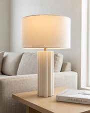Fluted Ceramic Base Table Lamp