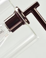 Brass-Finish Glass Cylinder Floor Lamp