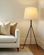 Tripod Metal Fabric Shade Floor Lamp