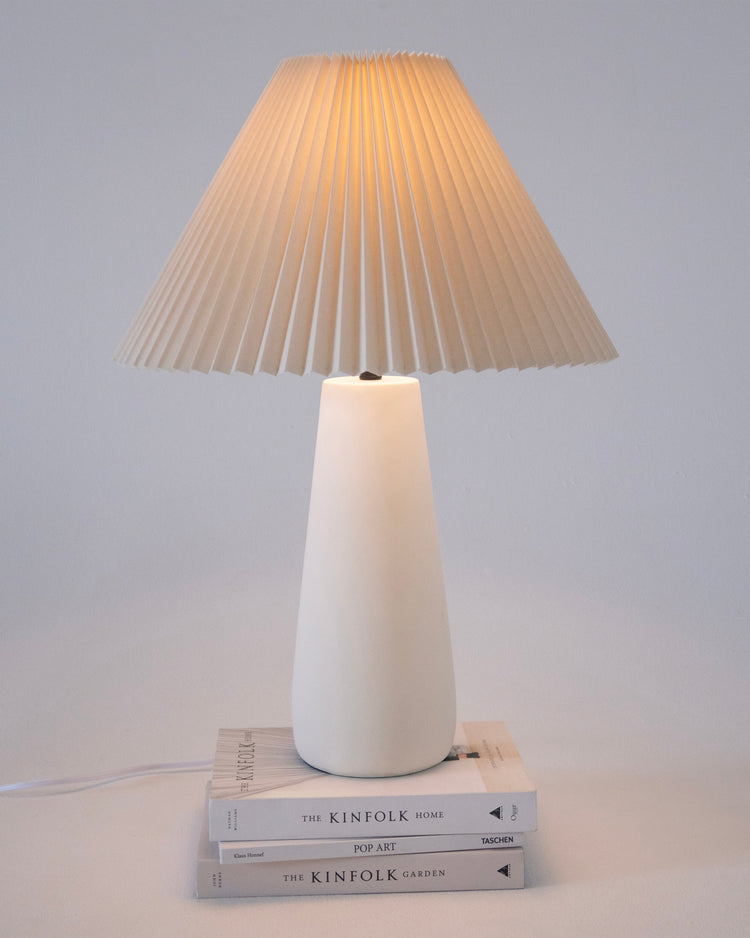 Pleated Shade Ceramic Table Lamp
