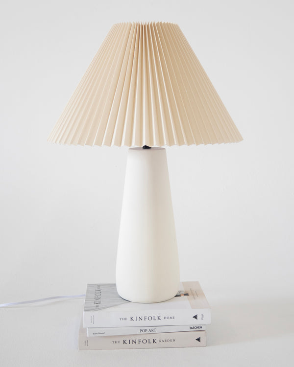 Pleated Shade Ceramic Table Lamp