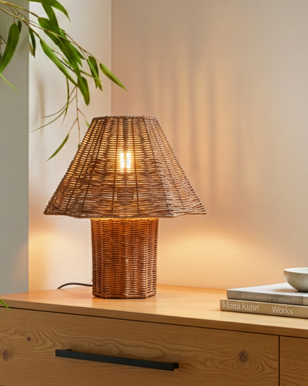Woven Rattan Table Lamp