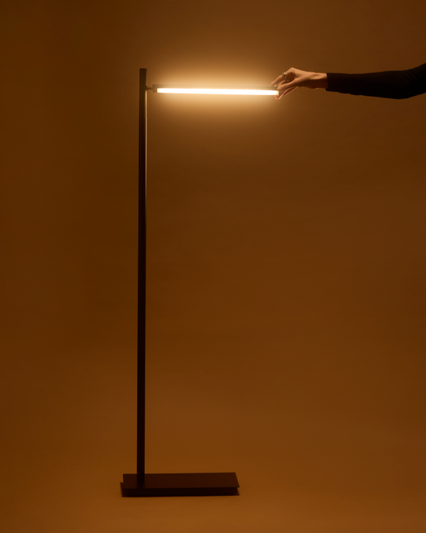 Matte Black Pharmacy Floor Lamp with Adjustable LED Shade