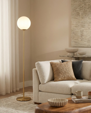 Brass Globe LED Floor Lamp