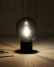 Smoked Glass Dome Table Lamp