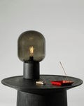 Smoked Glass Dome Table Lamp