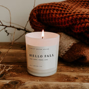 Hello Fall Soy Candle, White Jar, 11 oz