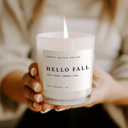 Hello Fall Soy Candle, White Jar, 11 oz