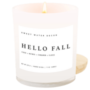 Hello Fall Soy Candle, White Jar, 11 oz