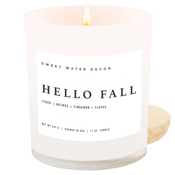 Hello Fall Soy-Blend Candle in White Jar, 11 oz