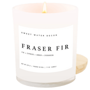 Fraser Fir Soy Candle, White Jar, 11 oz