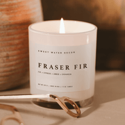 Fraser Fir Soy Candle, White Jar, 11 oz