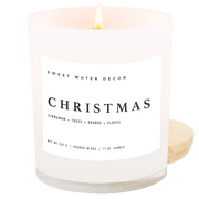 Christmas Soy Candle, White Jar, 11 oz