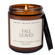 Fall Leaves Soy Candle, Amber Jar, 9 oz