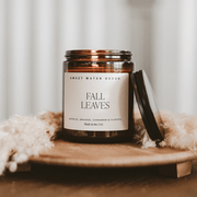 Fall Leaves Soy Candle, Amber Jar, 9 oz