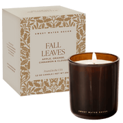 Amber Glass Fall Leaves Soy Candle, 12 oz