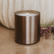 Gold Aluminum Soy Candle, Warm & Cozy, 10 oz