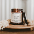 Hello Fall Soy Candle, Amber Jar, 9 oz