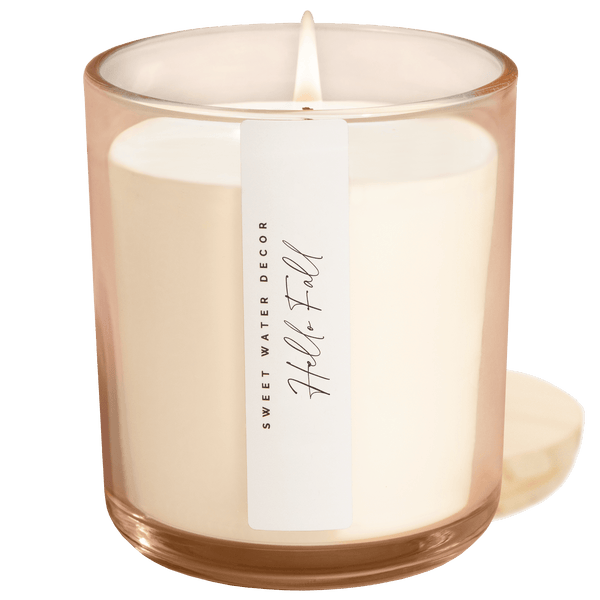 Hello Fall Soy-Blend Candle in Beige Glass, 12 oz