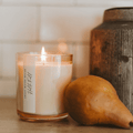 Hello Fall Soy Candle, Tinted Beige Glass Jar, 12 oz