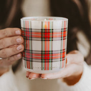 Plaid Glass Christmas Soy Candle, 12 oz