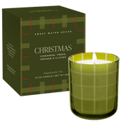 Olive Glass Christmas Soy Candle, 12 oz