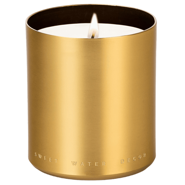 Warm & Cozy Soy-Blend Candle in Gold Metal Jar, 10 oz