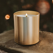 Gold Aluminum Soy Candle, Warm & Cozy, 10 oz