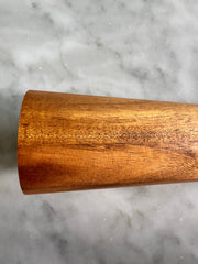 Acacia Wood Salt Pepper Grinder Set — detail of finish and surface variation