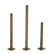 Gold-Finish Square Iron Candle Holders, Set of 3
