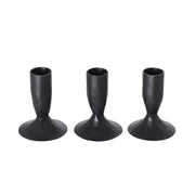 Matte Black Iron Taper Candleholders, Set of 3