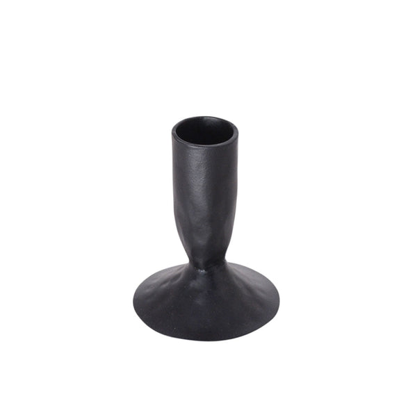 Black-Finish Iron Taper Candleholders, 3.5 in, Set of 3