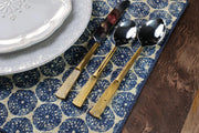 Faceted Handle Stainless Steel Flatware Set