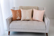 Close-up of linen-blend canvas texture detail — Agave Print Linen-Blend Throw Pillow