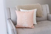 Agave Print Linen-Blend Throw Pillow — back and side profile detail