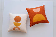 Geometric Print Linen-Blend Throw Pillow — scale reference and proportion detail